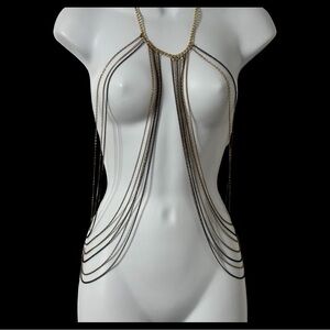 Body chain black and gold
